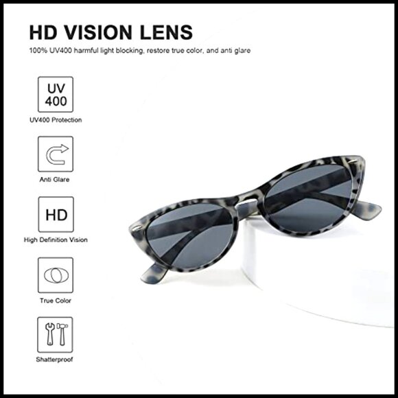 Retro Cat Eye Sunglasses Small Frame UV400 Protection Unisex Vintage main image 5